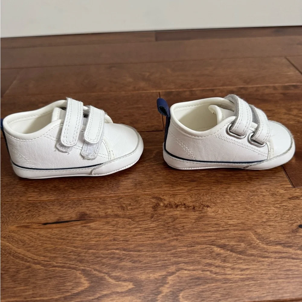 Janie and Jack Baby White Leather Velcro Shoes 3–6 Months - Picture 3 of 7